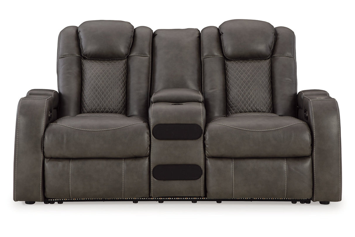 Fyne-Dyme Shadow Power Reclining Sofa, Loveseat and Recliner -  Ashley - Luna Furniture