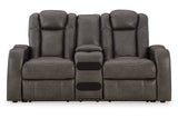 Fyne-Dyme Shadow Power Reclining Sofa, Loveseat and Recliner -  Ashley - Luna Furniture