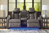 Fyne-Dyme Shadow Power Reclining Sofa, Loveseat and Recliner -  Ashley - Luna Furniture