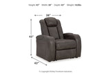 Fyne-Dyme Shadow Power Reclining Sofa, Loveseat and Recliner -  Ashley - Luna Furniture