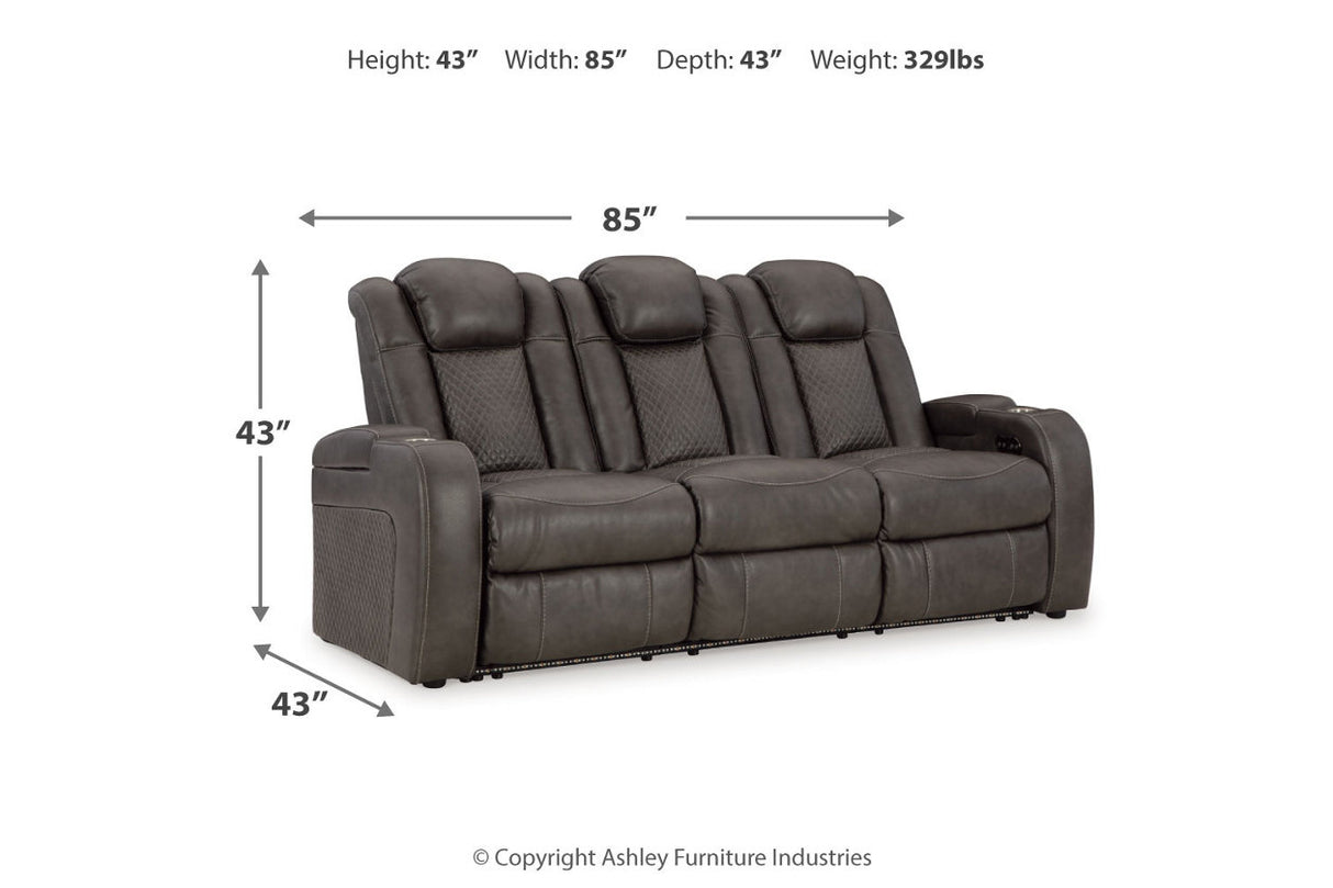 Fyne-Dyme Shadow Power Reclining Sofa, Loveseat and Recliner -  Ashley - Luna Furniture