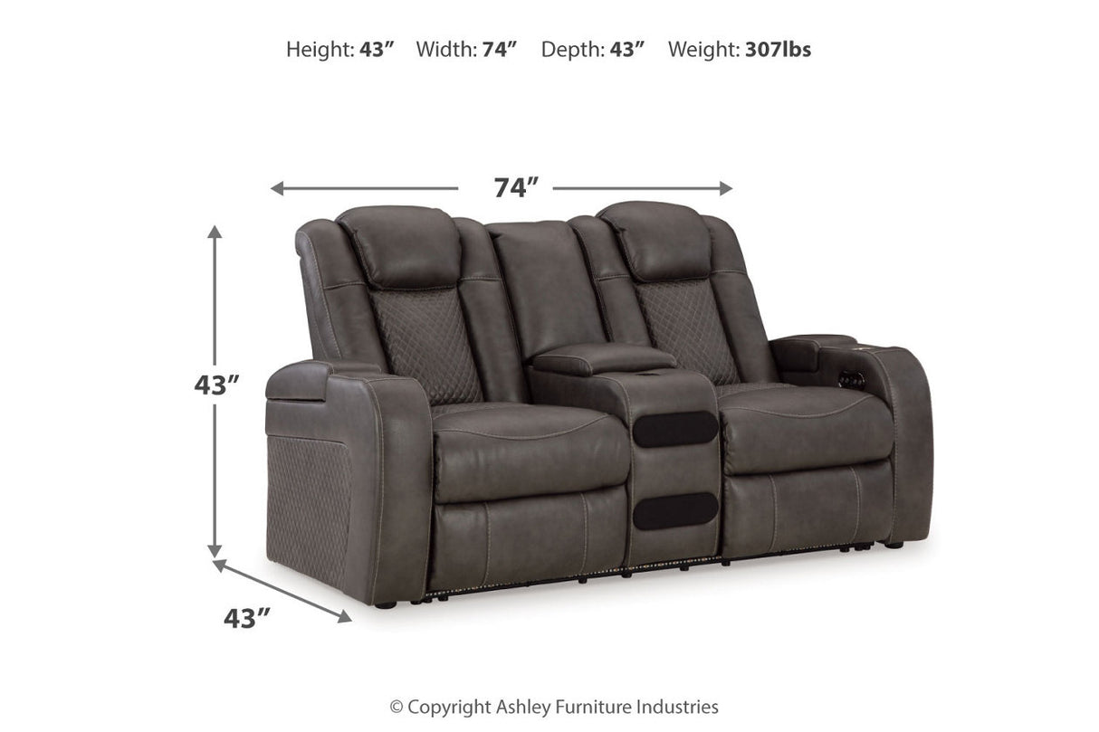 Fyne-Dyme Shadow Power Reclining Sofa, Loveseat and Recliner -  Ashley - Luna Furniture