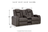 Fyne-Dyme Shadow Power Reclining Sofa, Loveseat and Recliner -  Ashley - Luna Furniture