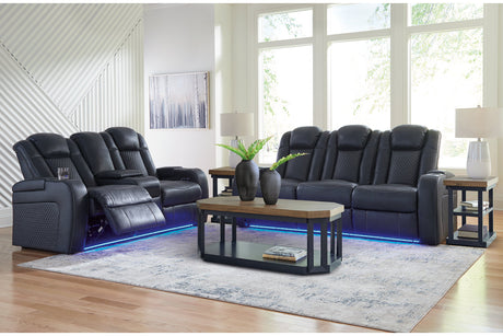 Fyne-Dyme Sapphire Power Reclining Sofa, Loveseat and Recliner -  Ashley - Luna Furniture