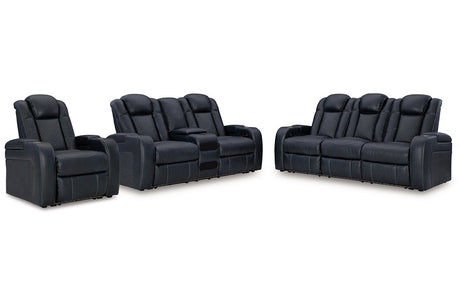 Fyne-Dyme Sapphire Power Reclining Sofa, Loveseat and Recliner -  Ashley - Luna Furniture