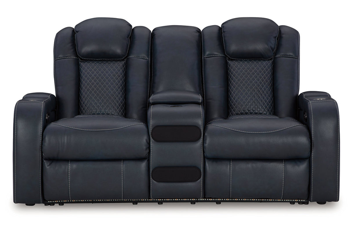 Fyne-Dyme Sapphire Power Reclining Sofa, Loveseat and Recliner -  Ashley - Luna Furniture