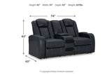 Fyne-Dyme Sapphire Power Reclining Sofa, Loveseat and Recliner -  Ashley - Luna Furniture