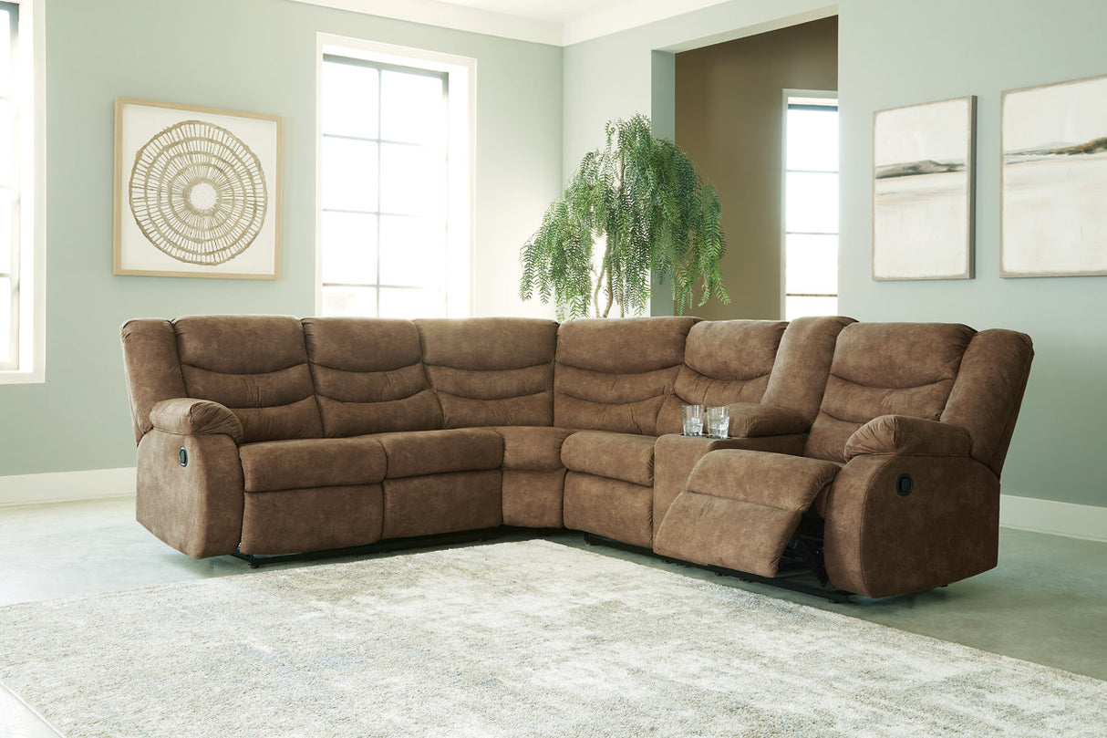 Partymate Brindle 2-Piece Reclining Sectional -  Ashley - Luna Furniture