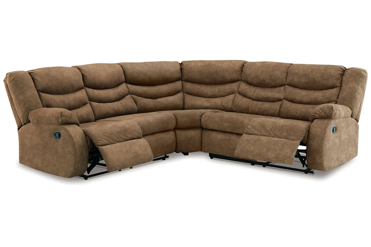 Partymate Brindle 2-Piece Reclining Sectional -  Ashley - Luna Furniture