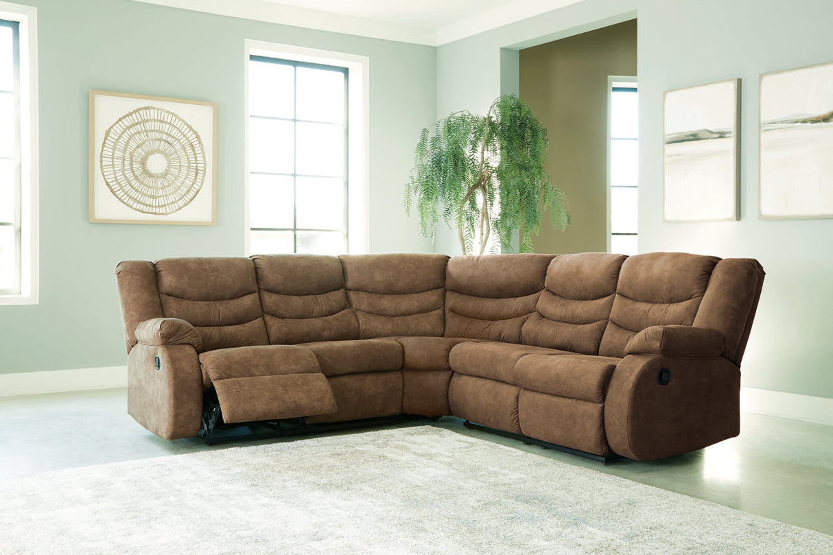 Partymate Brindle 2-Piece Reclining Sectional -  Ashley - Luna Furniture