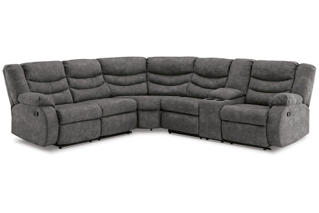 Partymate Slate 2-Piece Reclining Sectional -  Ashley - Luna Furniture