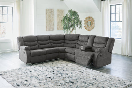 Partymate Slate 2-Piece Reclining Sectional -  Ashley - Luna Furniture