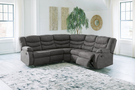 Partymate Slate 2-Piece Reclining Sectional -  Ashley - Luna Furniture