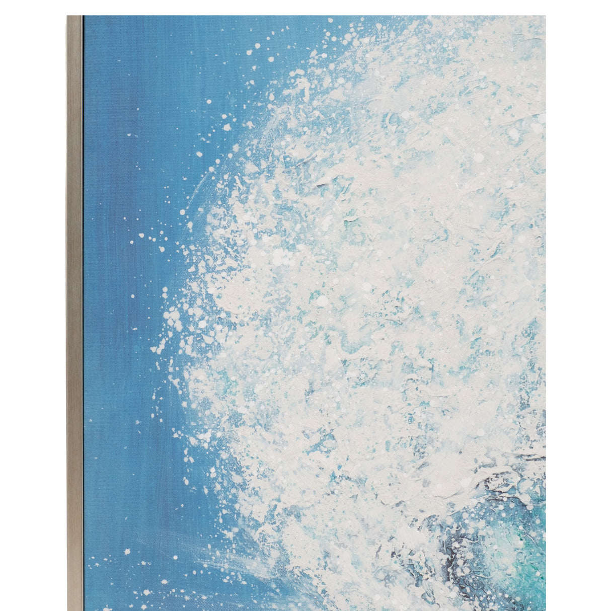 36x48 Handpainted Waves Canvas, Aqua from Sagebrook Home - Luna Furniture