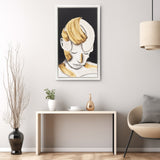 36x59, Hand Painted Deep Thought, Wht/gld from Sagebrook Home - Luna Furniture