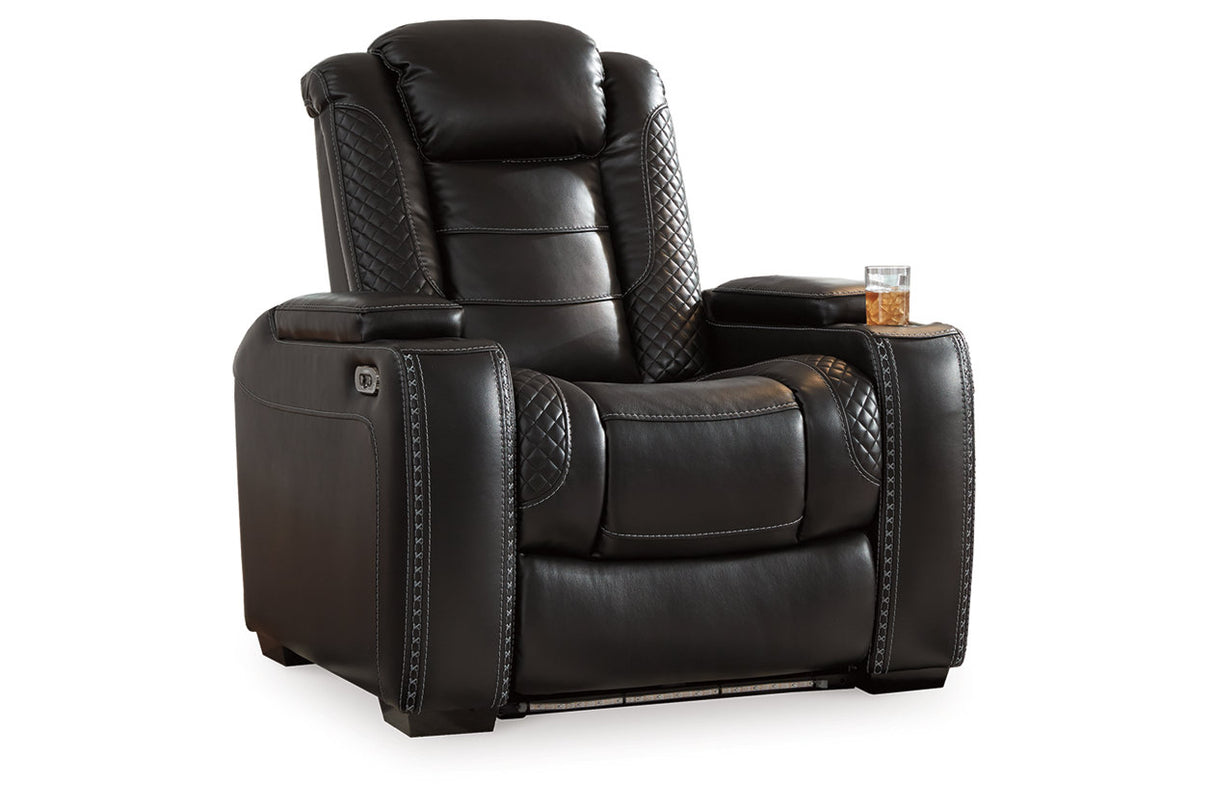 Party Time Midnight Power Reclining Sofa and Recliner -  Ashley - Luna Furniture