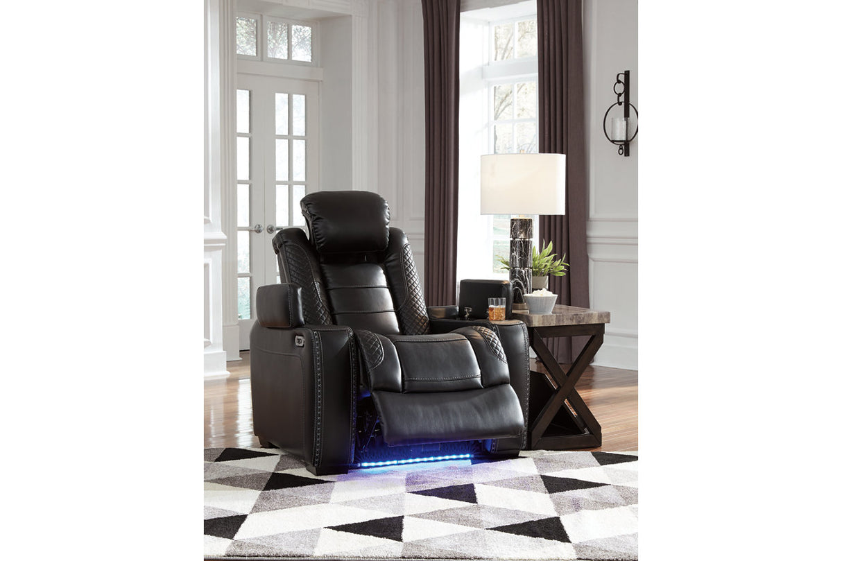 Party Time Midnight Power Reclining Sofa and Recliner -  Ashley - Luna Furniture