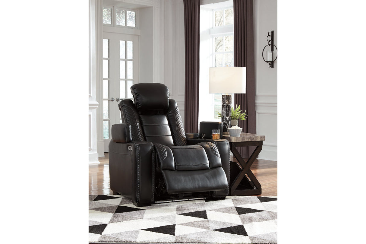 Party Time Midnight Power Reclining Sofa and Recliner -  Ashley - Luna Furniture