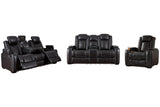 Party Time Midnight Power Reclining Sofa and Loveseat with Power Recliner -  Ashley - Luna Furniture