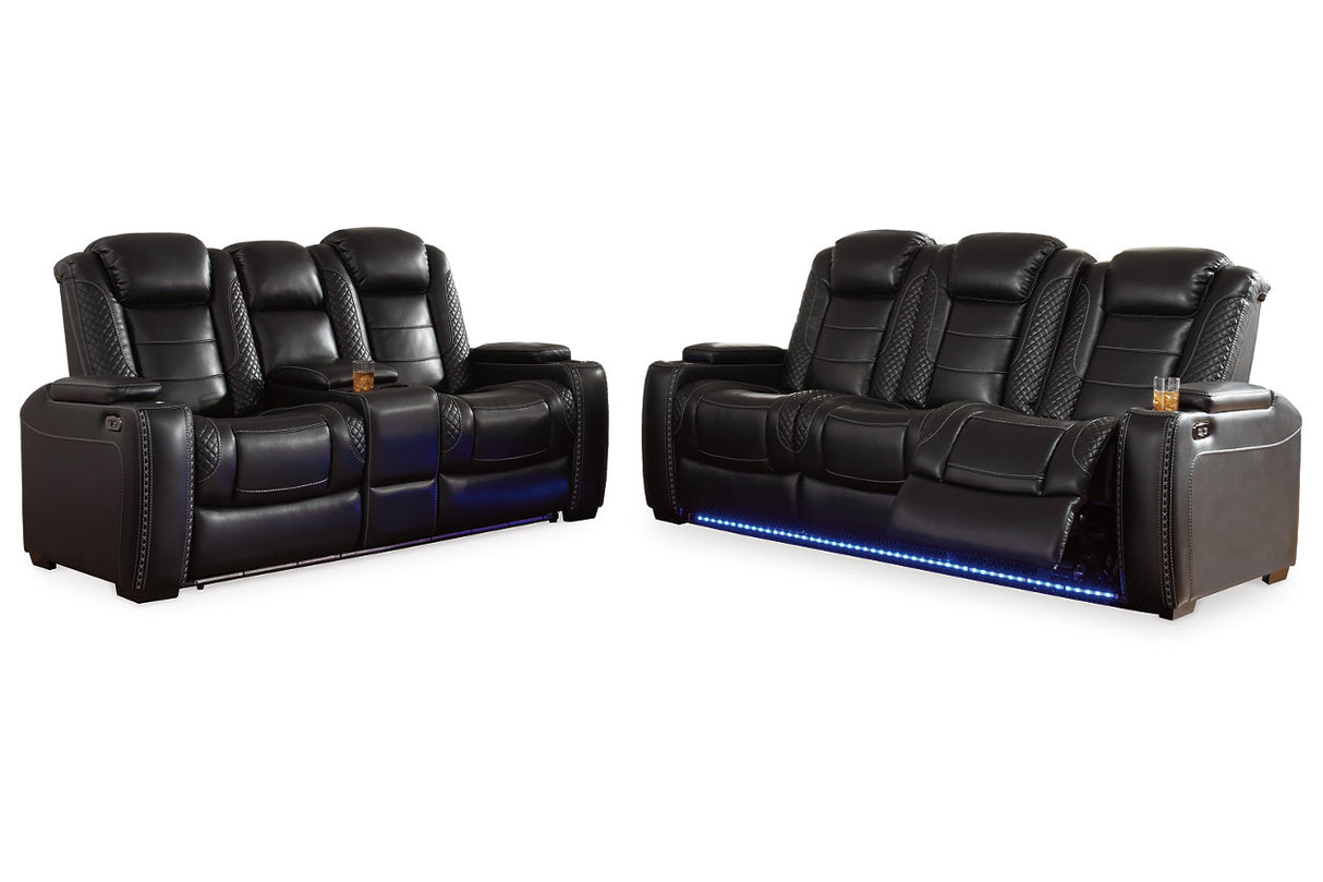 Party Time Midnight Reclining Sofa and Loveseat -  Ashley - Luna Furniture