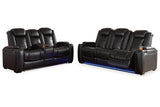 Party Time Midnight Reclining Sofa and Loveseat -  Ashley - Luna Furniture