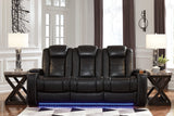 Party Time Midnight Power Reclining Sofa and Loveseat with Power Recliner from Ashley - Luna Furniture