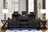 Party Time Midnight Power Reclining Sofa and Recliner -  Ashley - Luna Furniture