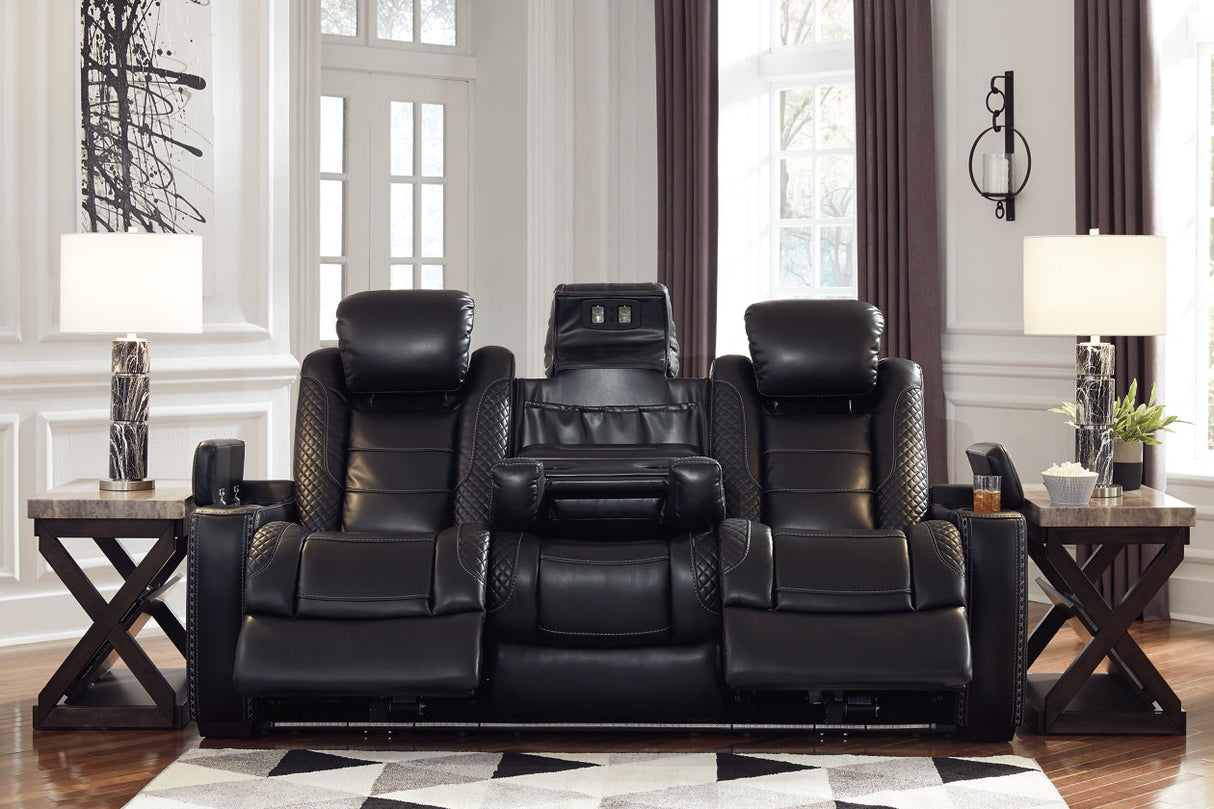 Party Time Midnight Power Reclining Sofa and Recliner -  Ashley - Luna Furniture