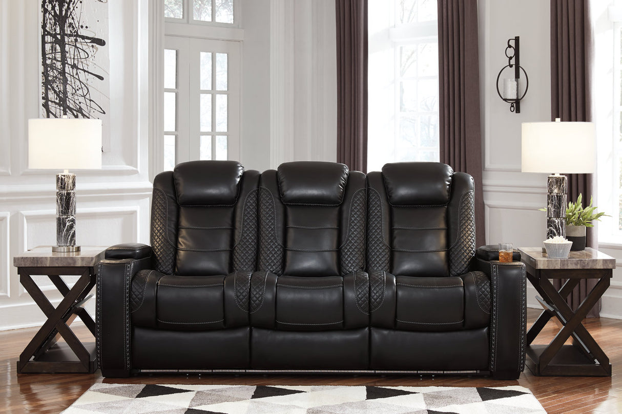 Party Time Midnight Power Reclining Sofa and Recliner -  Ashley - Luna Furniture