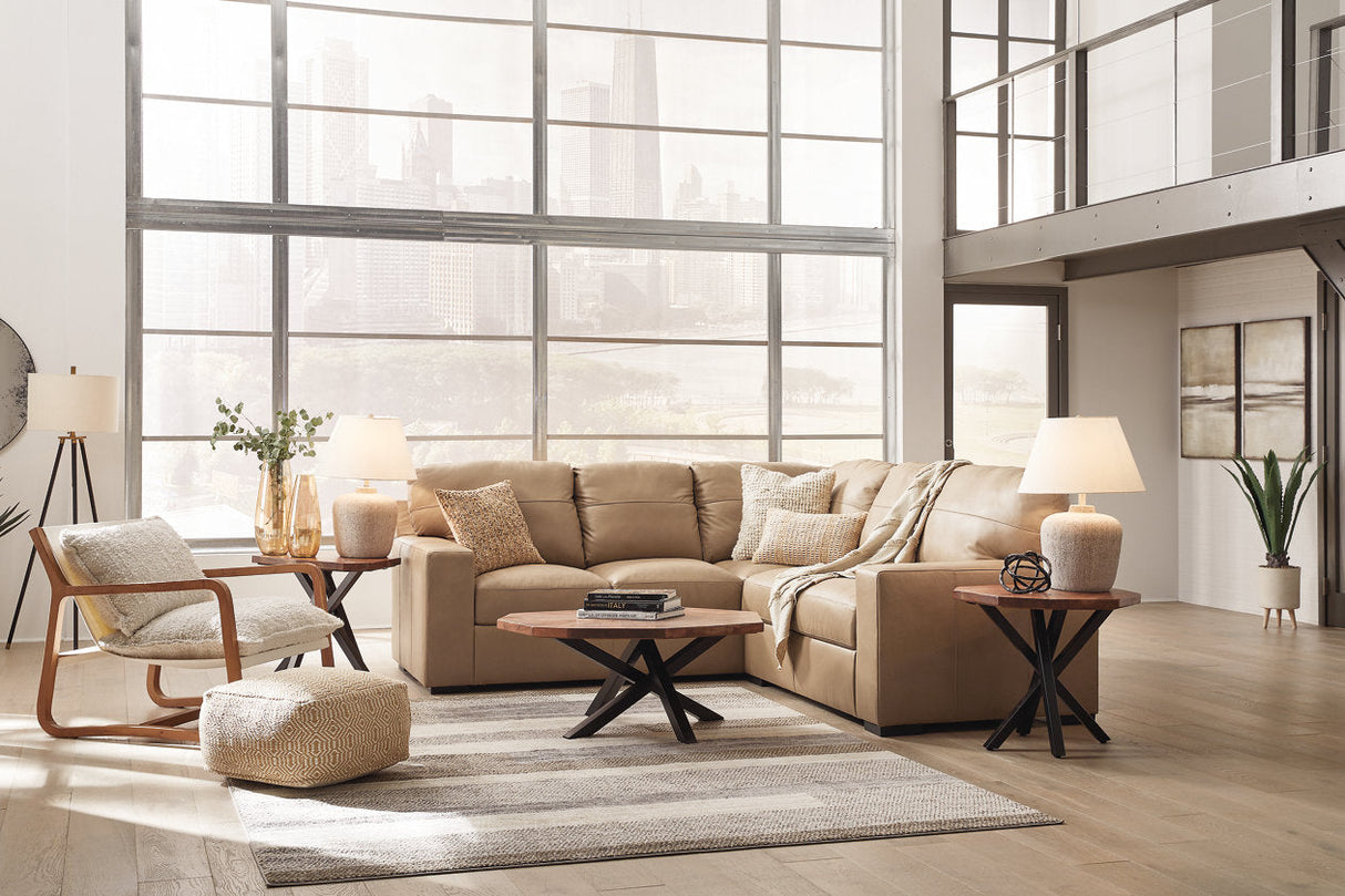 Bandon Toffee Leather 2-Piece LAF Sectional from Ashley - Luna Furniture