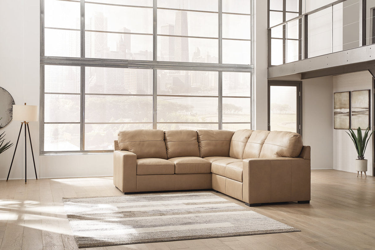 Bandon Toffee Leather 2-Piece LAF Sectional from Ashley - Luna Furniture