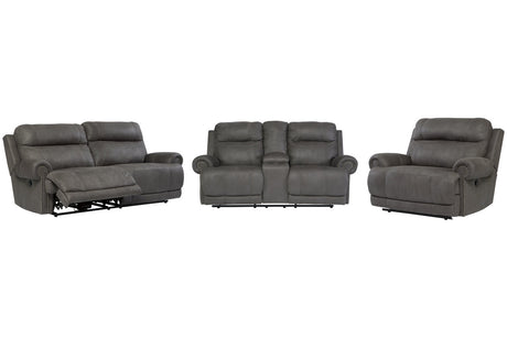 Austere Gray Reclining Sofa, Loveseat and Recliner from Ashley - Luna Furniture