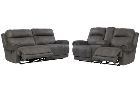 Austere Gray Reclining Sofa and Loveseat from Ashley - Luna Furniture