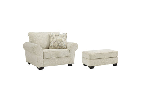 Haisley Ivory Oversized Chair and Ottoman -  Ashley - Luna Furniture