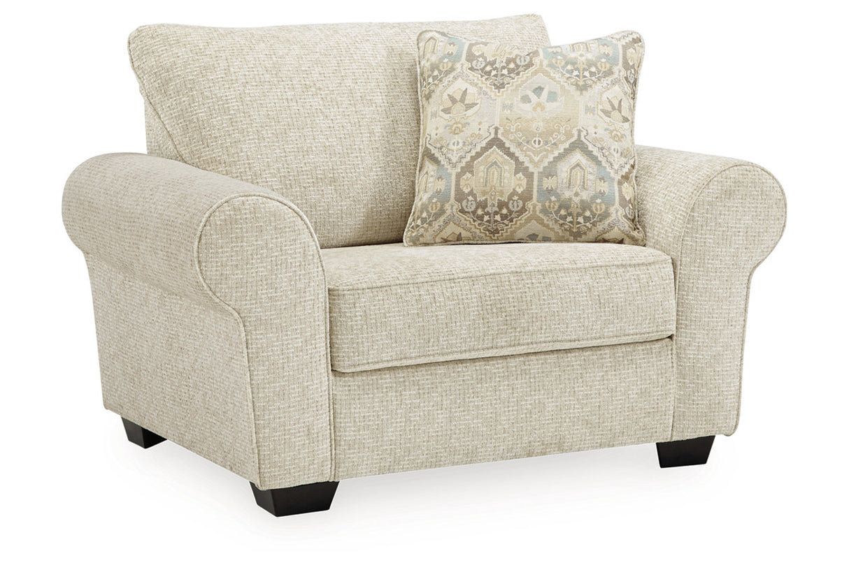 Haisley Ivory Oversized Chair and Ottoman -  Ashley - Luna Furniture