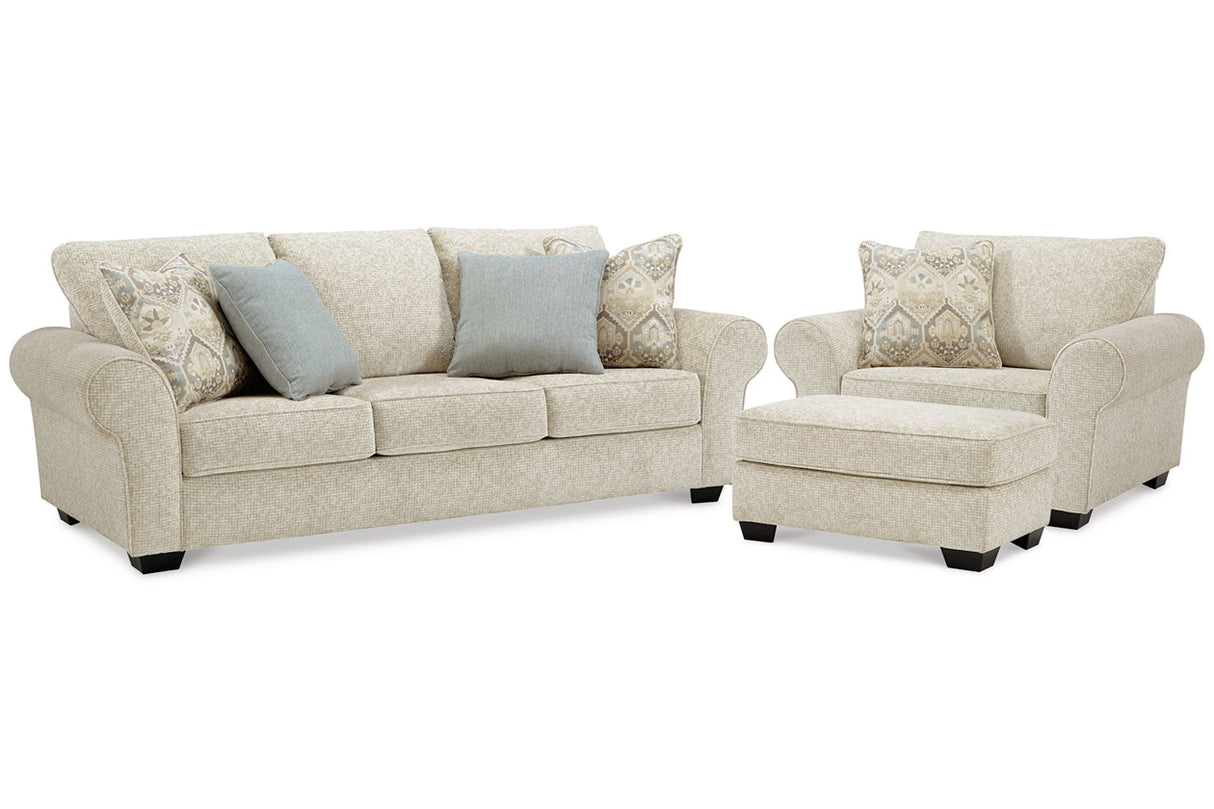 Haisley Ivory Sofa, Chair, and Ottoman -  Ashley - Luna Furniture