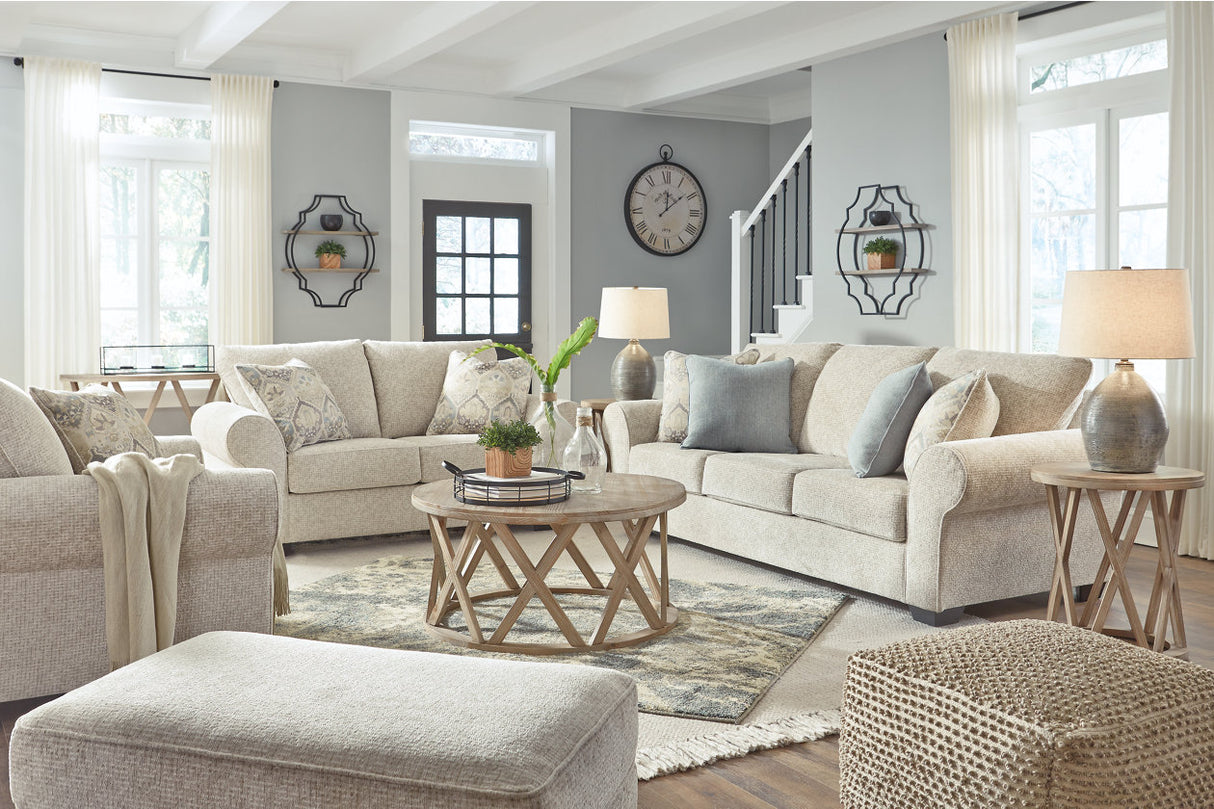 Haisley Ivory Sofa, Loveseat, Oversized Chair and Ottoman -  Ashley - Luna Furniture