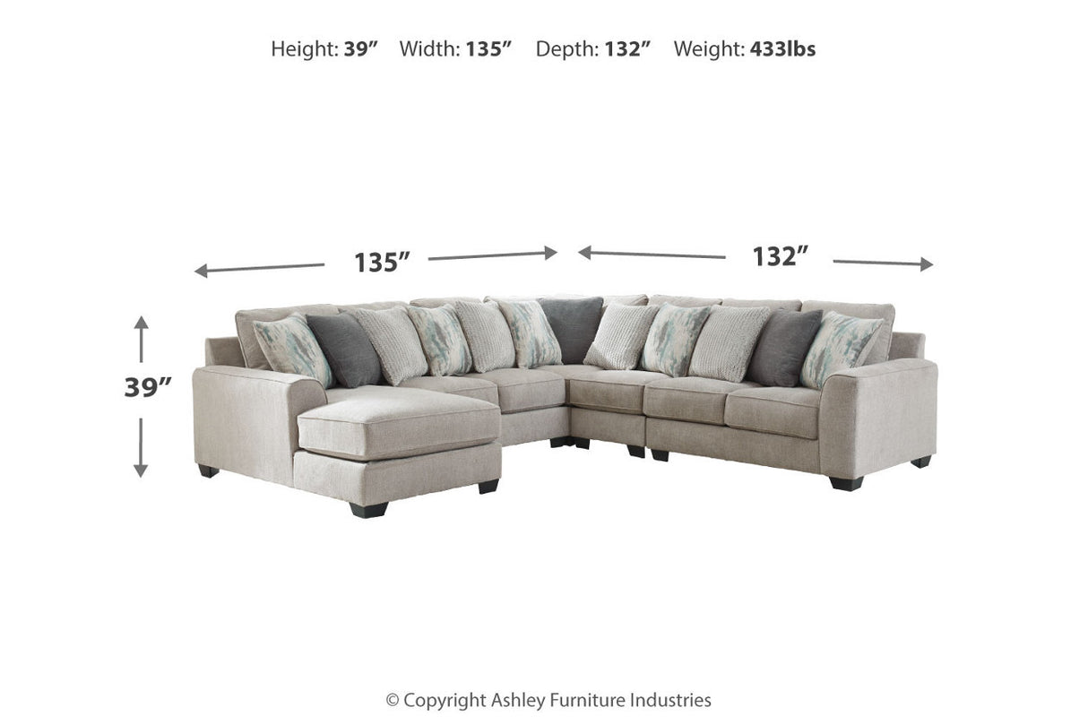 Ardsley 5-Piece Sectional and Ottoman from Ashley - Luna Furniture