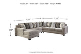 Ardsley Pewter 4-Piece Sectional with Chaise from Ashley - Luna Furniture