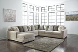 Ardsley Pewter 4-Piece Sectional with Chaise from Ashley - Luna Furniture