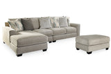 Ardsley 3-Piece Sectional and Ottoman from Ashley - Luna Furniture