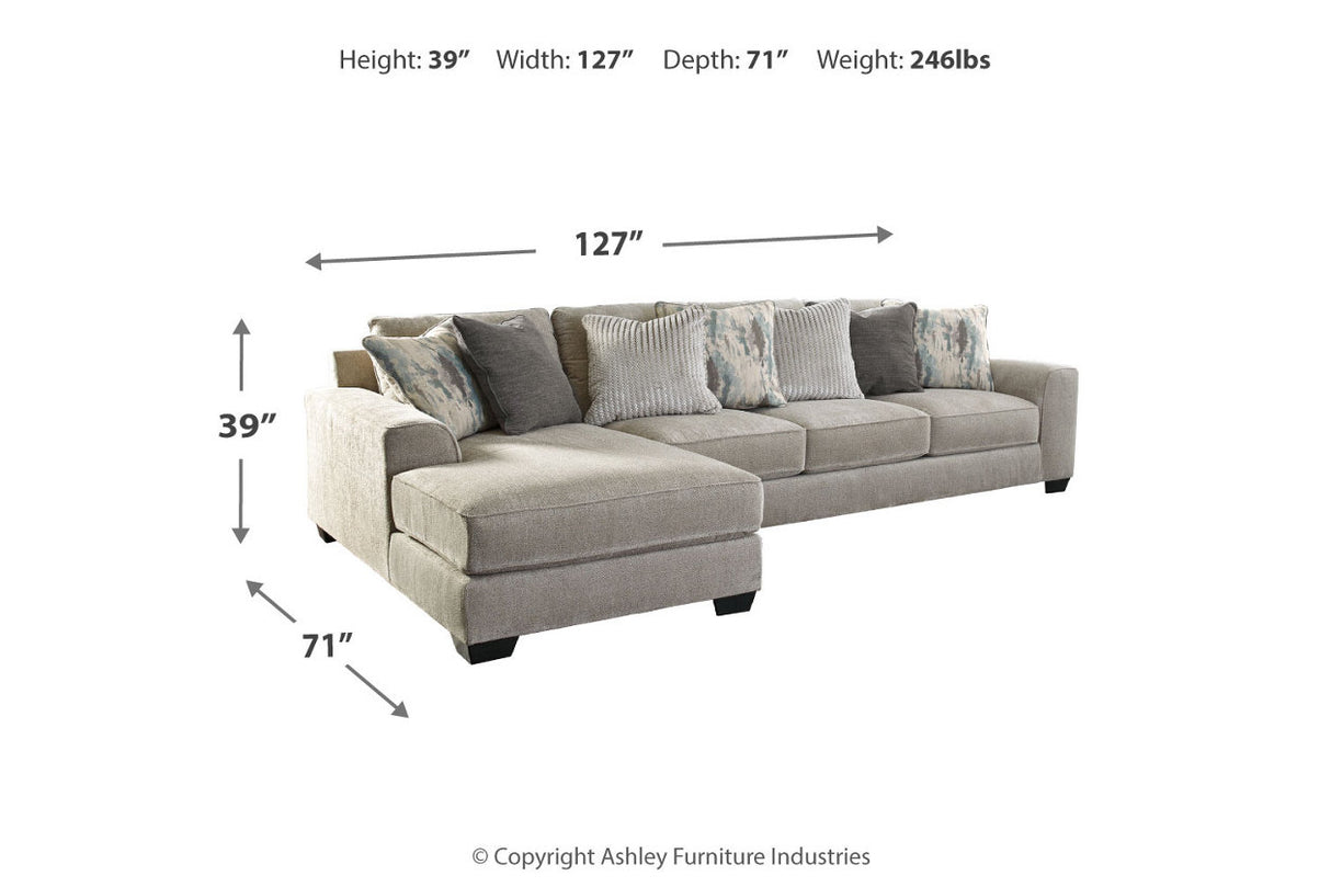 Ardsley Pewter 2-Piece Sectional with Chaise -  Ashley - Luna Furniture