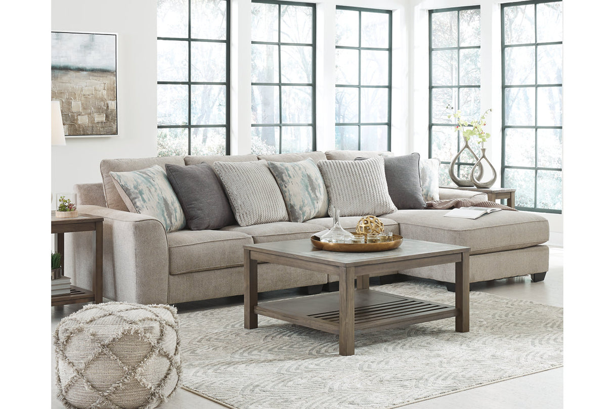 Ardsley Pewter 3-Piece Sectional with Chaise from Ashley - Luna Furniture