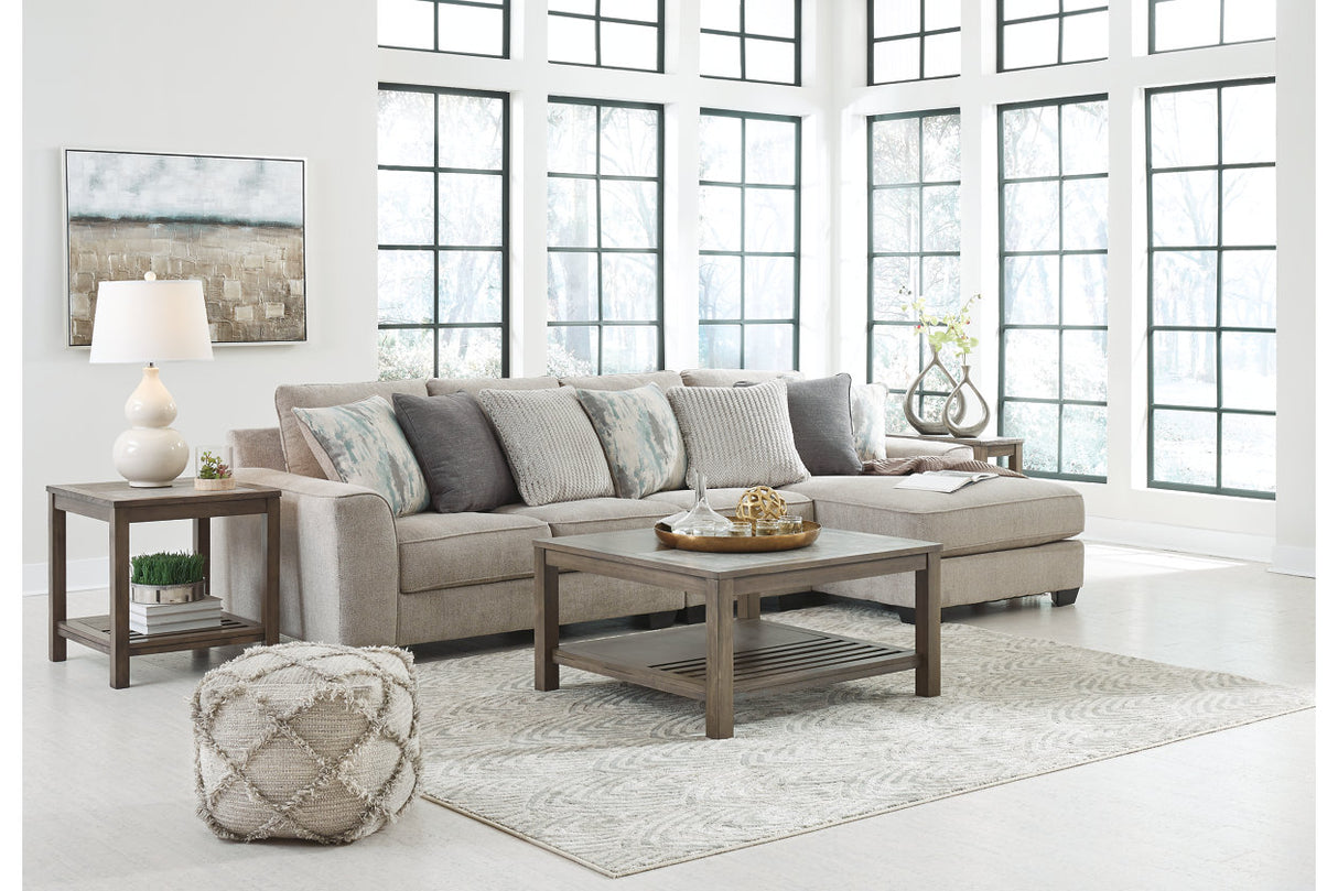 Ardsley Pewter 3-Piece Sectional with Chaise from Ashley - Luna Furniture