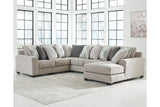 Ardsley Pewter 4-Piece Sectional with Chaise -  Ashley - Luna Furniture