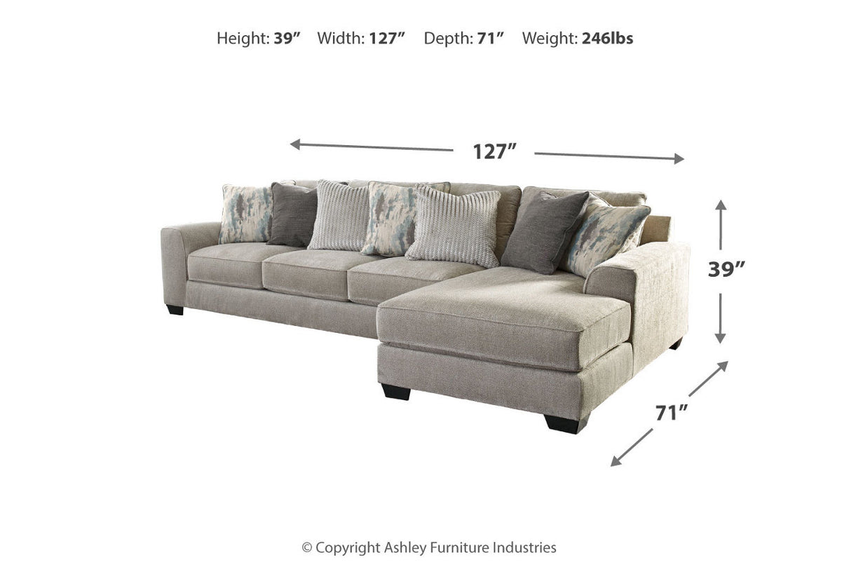 Ardsley Pewter 2-Piece Sectional with Chaise -  Ashley - Luna Furniture