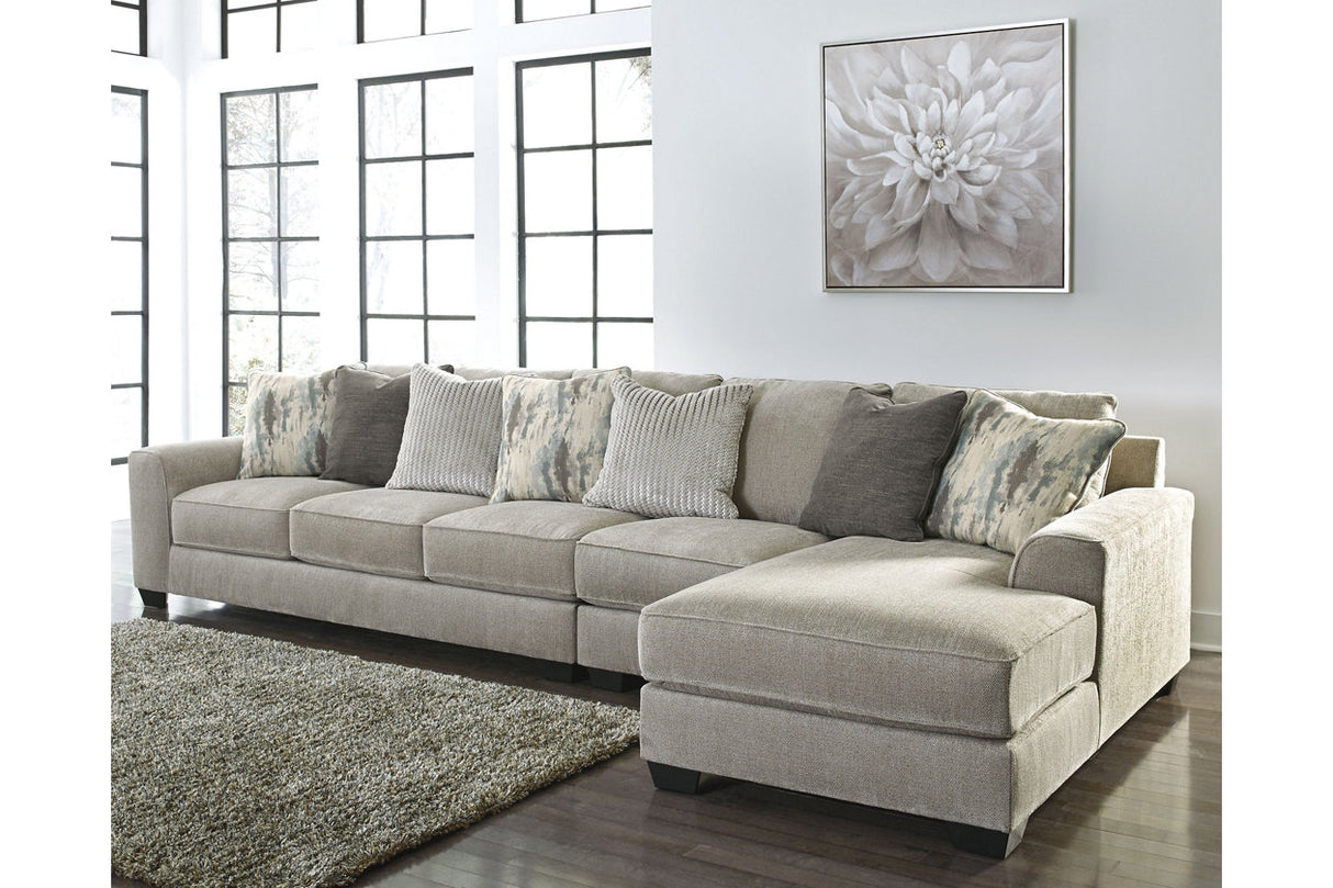 Ardsley Pewter 3-Piece Sectional with Chaise -  Ashley - Luna Furniture