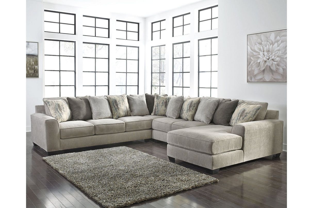 Ardsley Pewter 4-Piece Sectional with Chaise -  Ashley - Luna Furniture