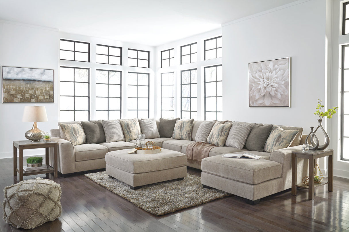 Ardsley Pewter 5-Piece Sectional with Chaise from Ashley - Luna Furniture