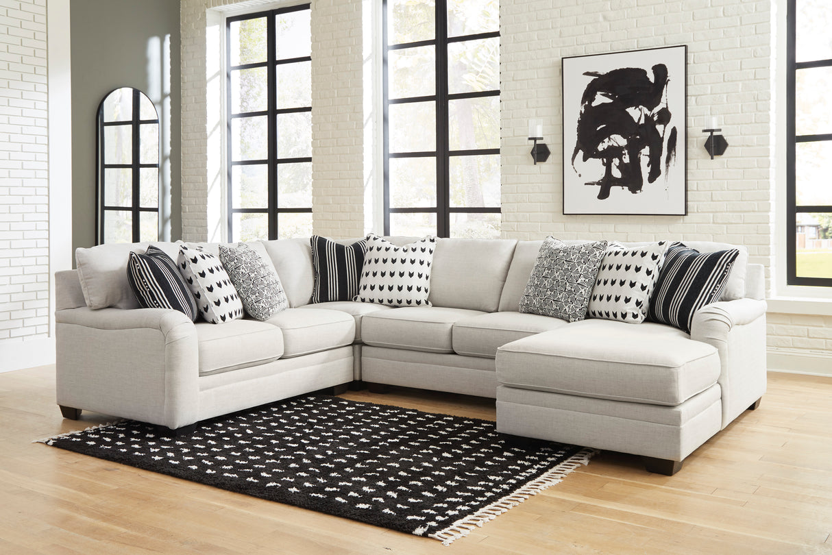 Huntsworth Dove Gray 4-Piece RAF Chaise Sectional -  Ashley - Luna Furniture